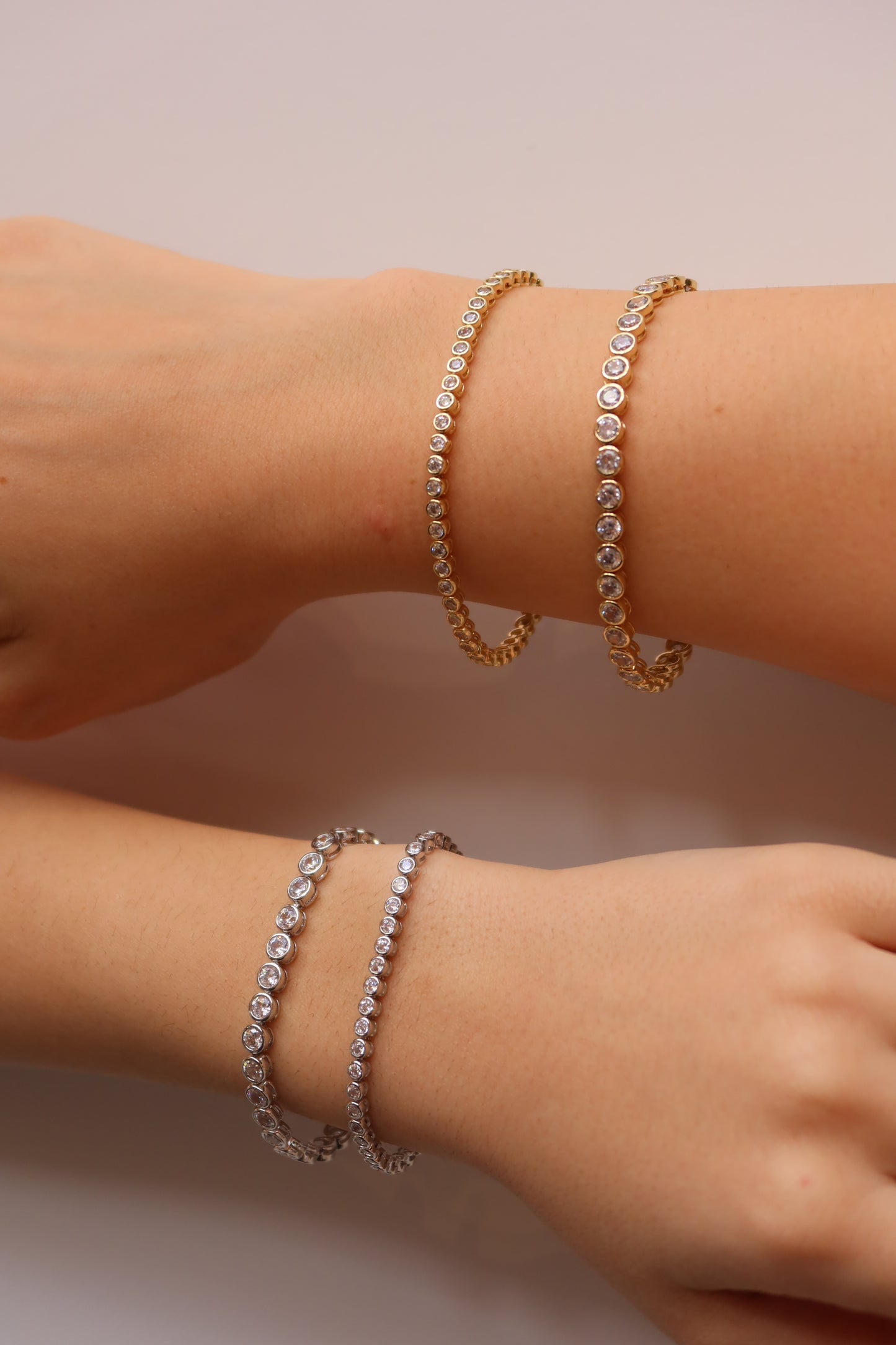 Silver Bezel Tennis Bracelet