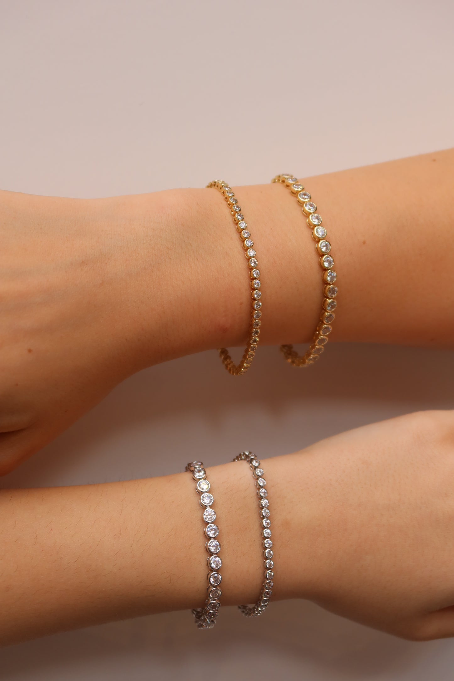 Gold Bezel Tennis Bracelet