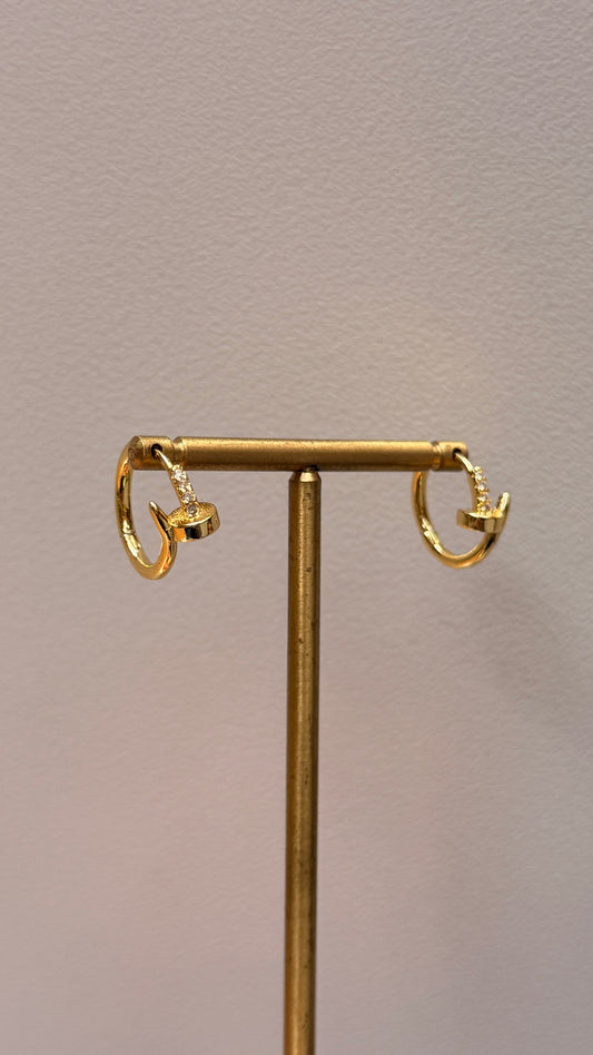 Nail Hoop Earrings