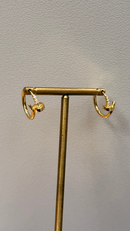 Nail Hoop Earrings