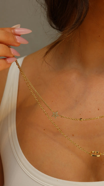 Double Chain CD Necklace