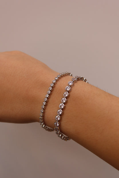 Silver Bezel Tennis Bracelet