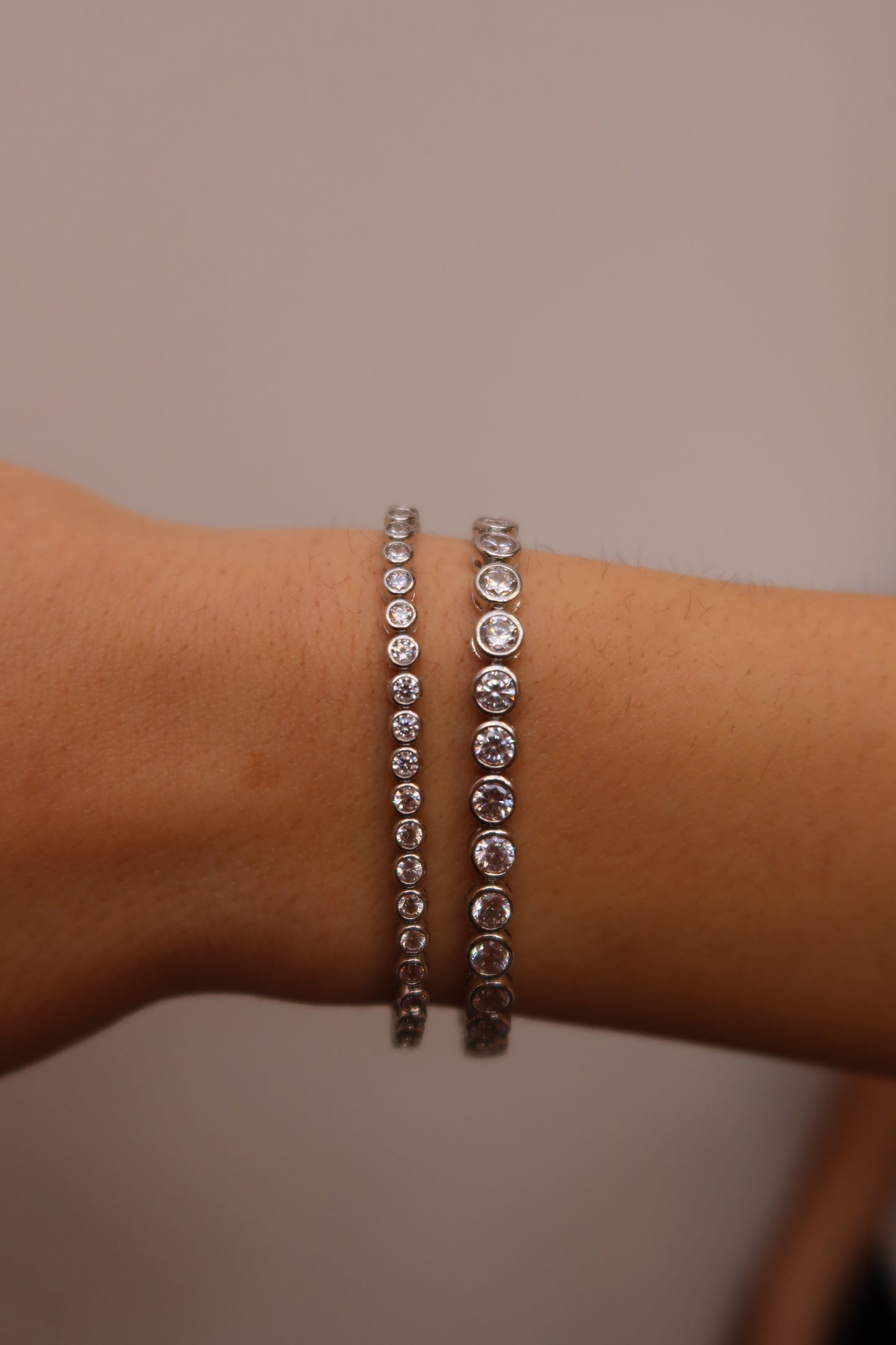 Silver Bezel Tennis Bracelet
