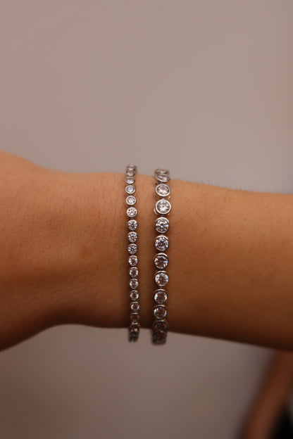 Silver Bezel Tennis Bracelet