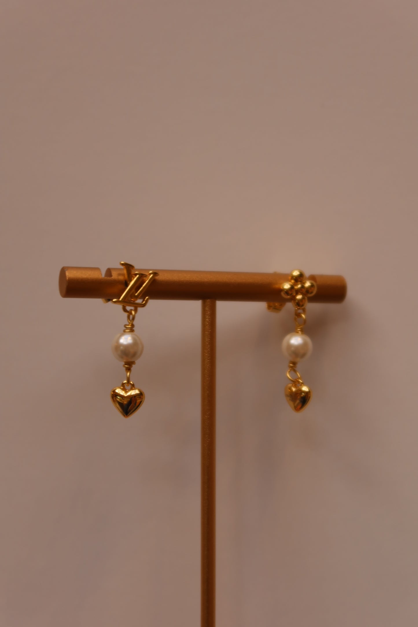 Pearl Heart Drop Earrings