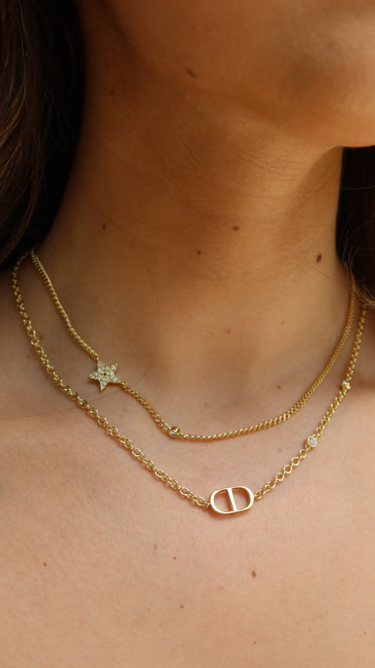 Double Chain CD Necklace