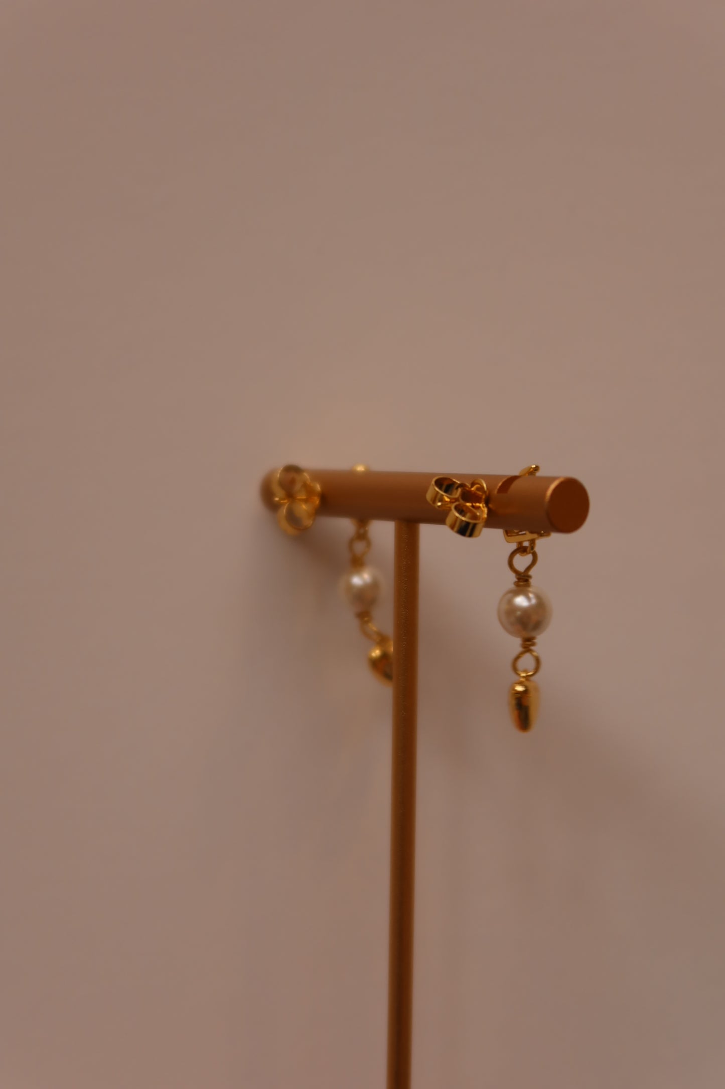 Pearl Heart Drop Earrings