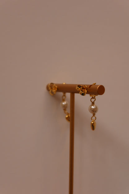 Pearl Heart Drop Earrings