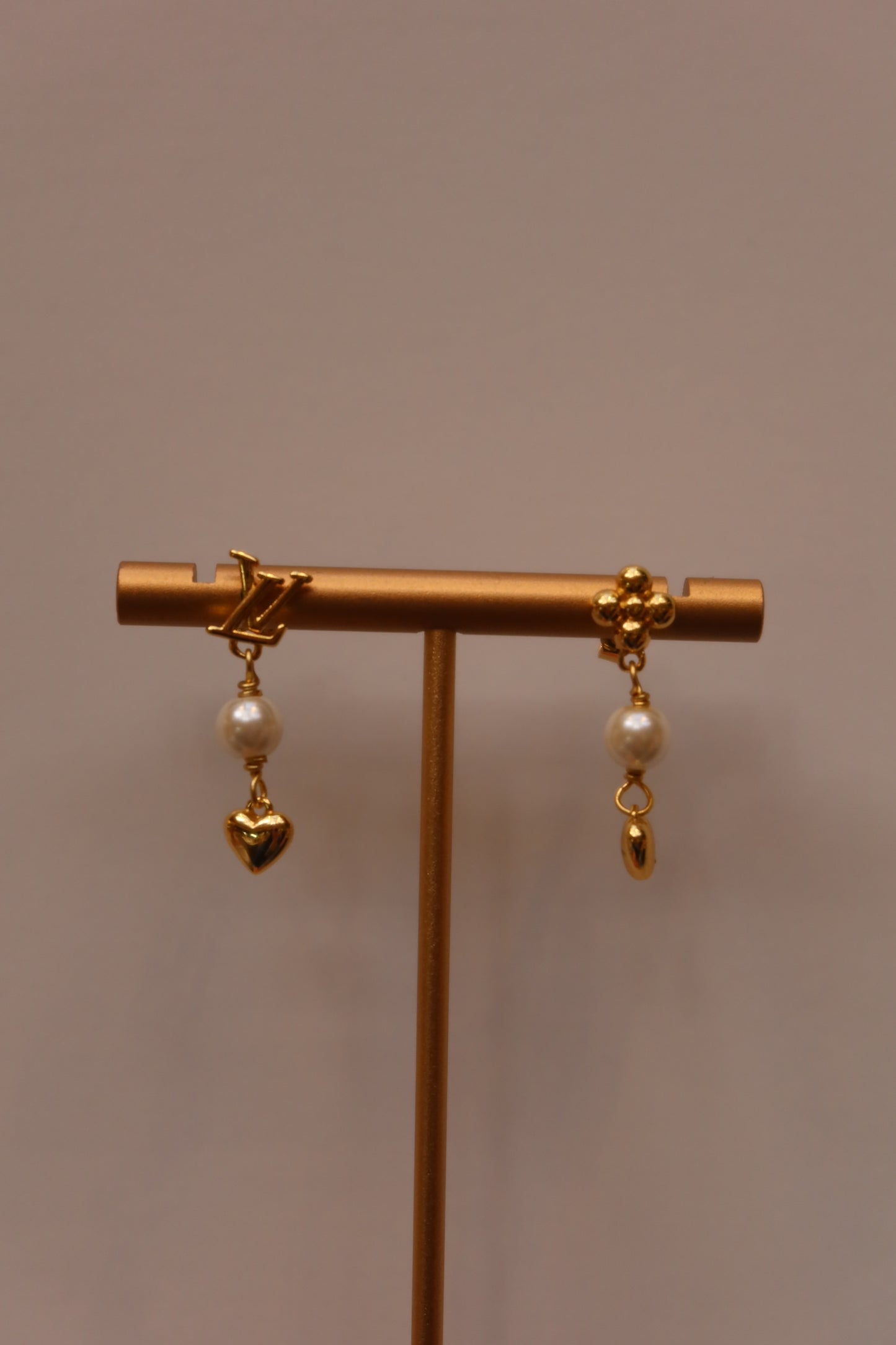 Pearl Heart Drop Earrings