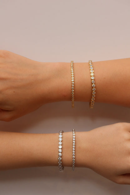 Silver Bezel Tennis Bracelet