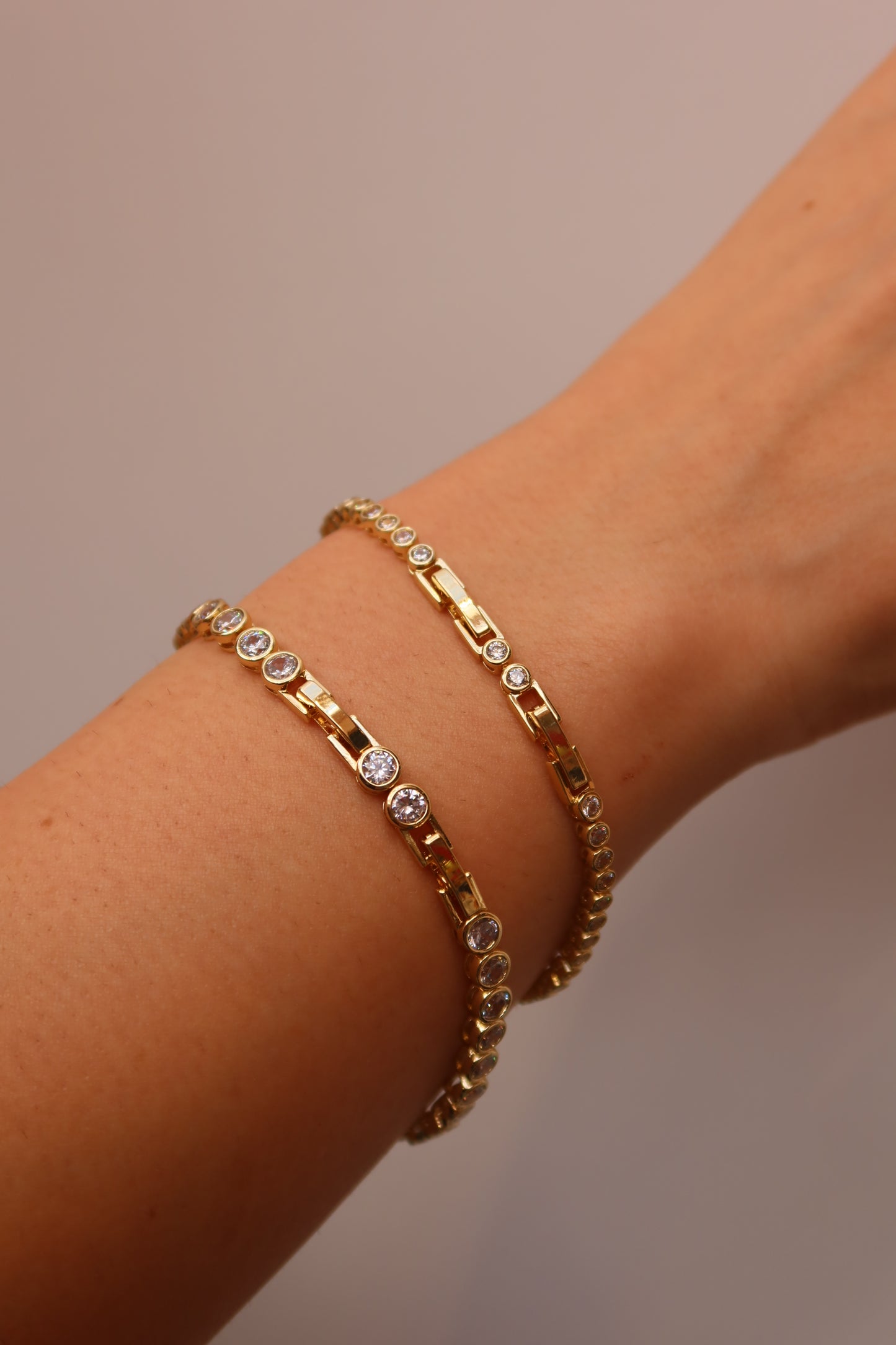 Gold Bezel Tennis Bracelet