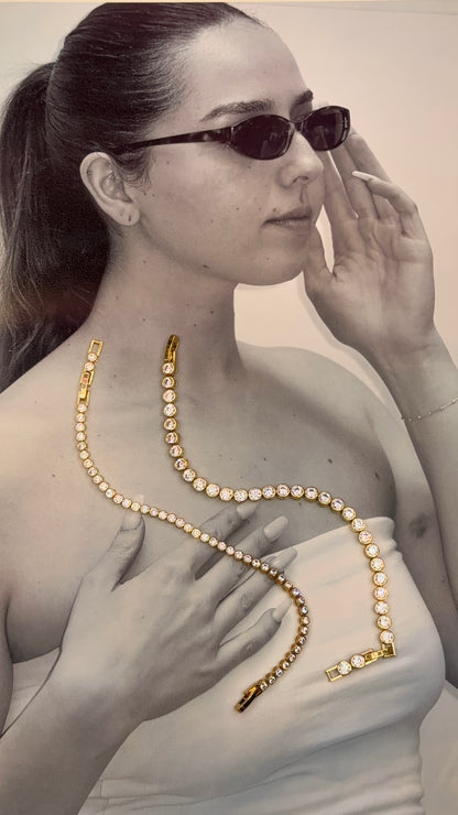 Gold Bezel Tennis Bracelet